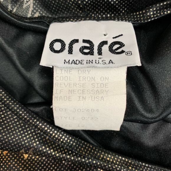 Vintage Orare Blouse Top Short Sleeve Shiny Metallic Flowers Women's 12 - Picture 4 of 6